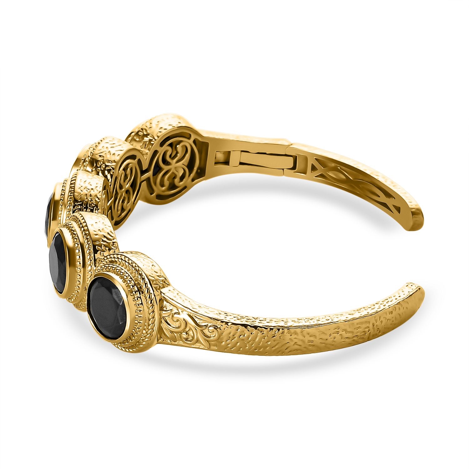Elite Shungit Armreif, ca. 19 cm, 950 Kupfer vergoldet, ca. 12.43 ct