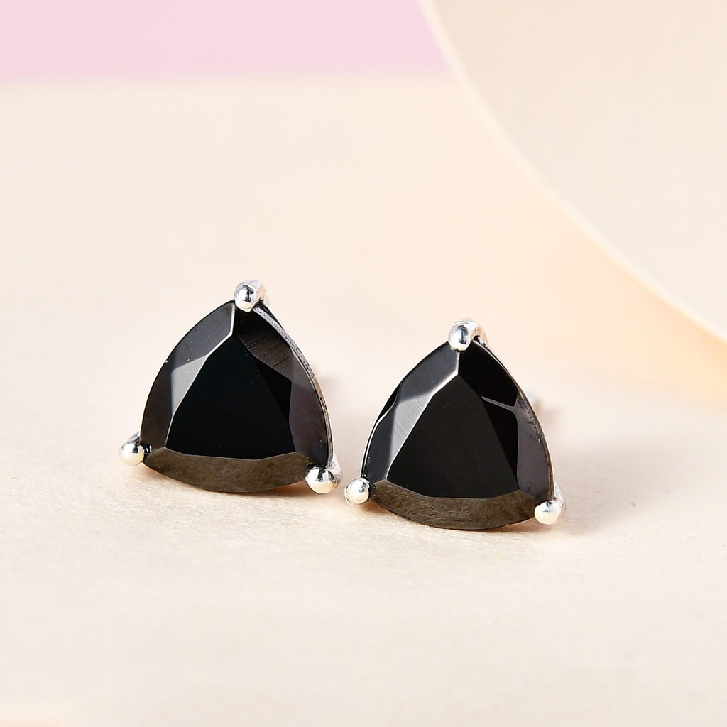 Elite Shungit Ohrringe, 925 Silber platiniert, ca. 1.53 ct