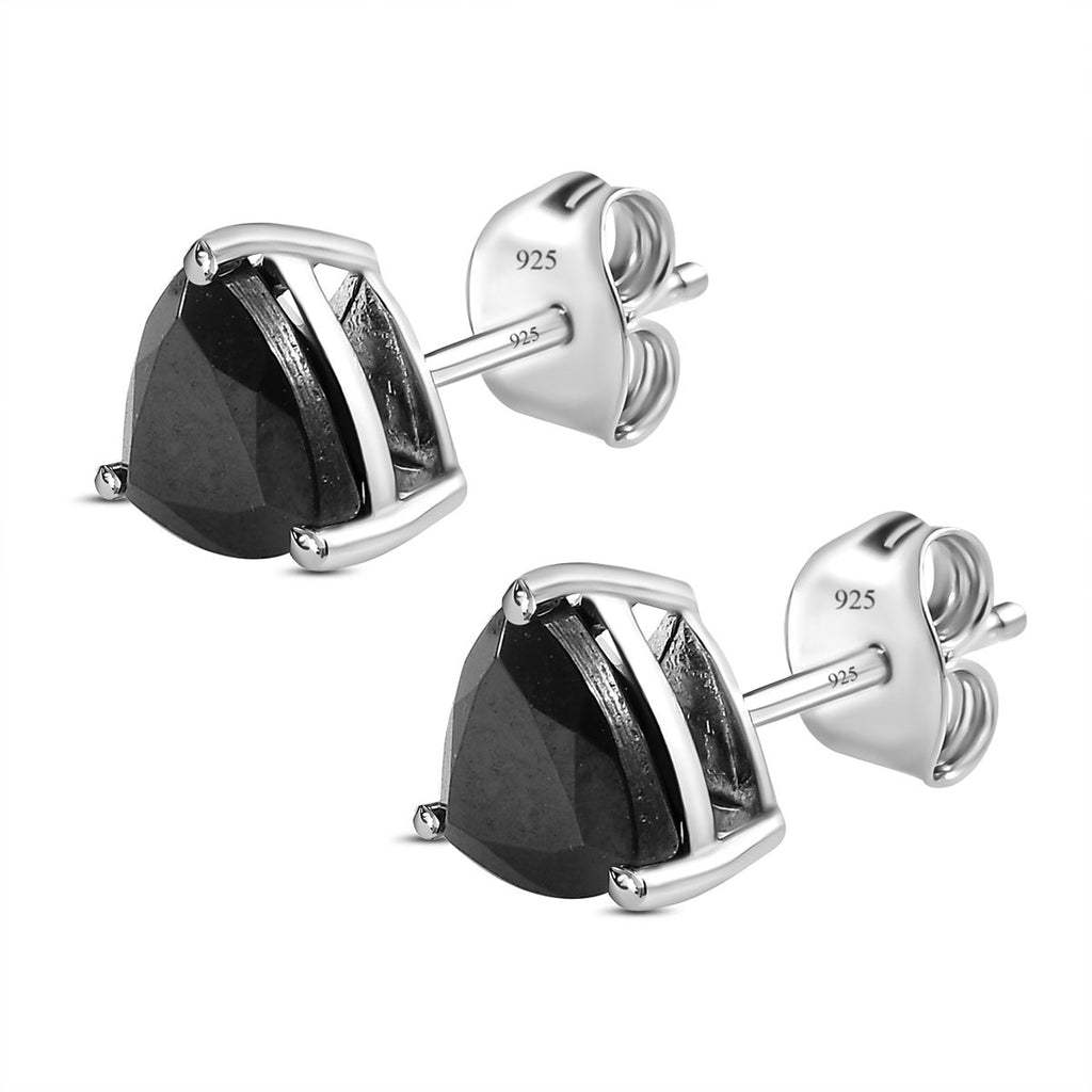 Elite Shungit Ohrringe, 925 Silber platiniert, ca. 1.53 ct