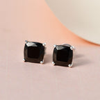 Elite Shungit Ohrringe, 925 Silber platiniert, ca. 2.08 ct