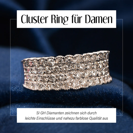 New York Kollektion - Weißer Diamant SI G-H Ring, 585 Gold (Größe 17.00) ca. 1.50 ct