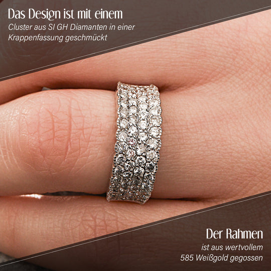 New York Kollektion - Weißer Diamant SI G-H Ring, 585 Gold (Größe 17.00) ca. 1.50 ct