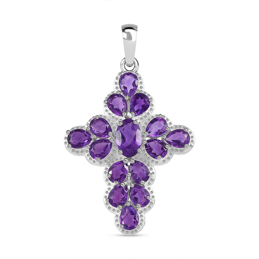 Afrikanischer Amethyst Anhänger, 925 Silber, ca. 2.55 ct