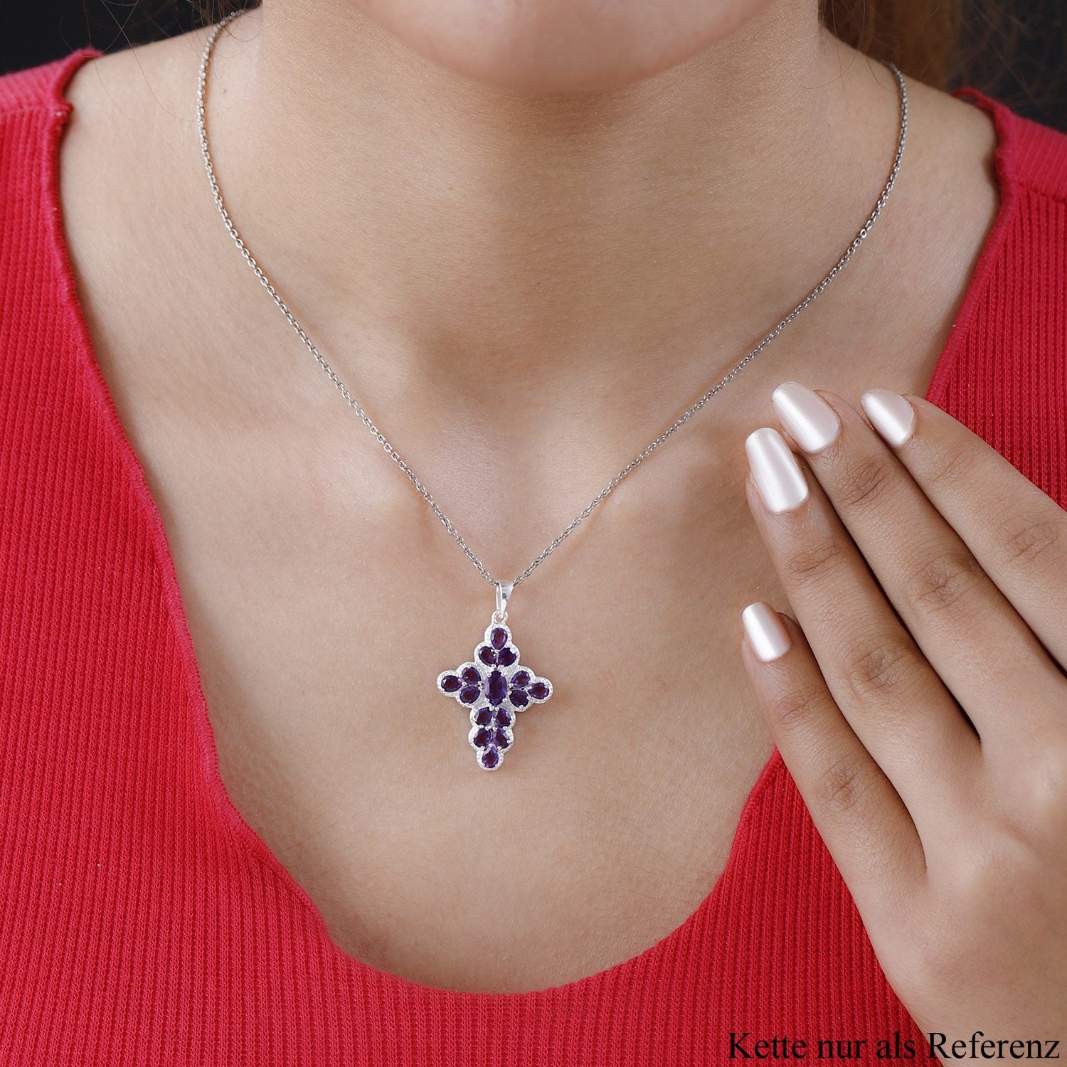 Afrikanischer Amethyst Anhänger, 925 Silber, ca. 2.55 ct