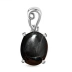 Schwarz Stern Diopsid Anhänger, 925 Silber, ca. 4.83 ct