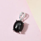 Schwarz Stern Diopsid Anhänger, 925 Silber, ca. 4.83 ct