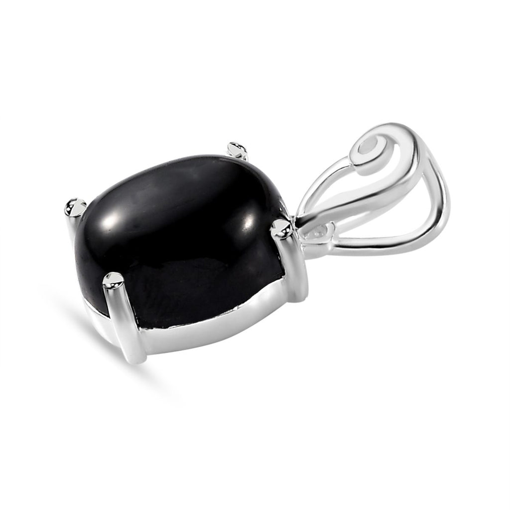 Schwarz Stern Diopsid Anhänger, 925 Silber, ca. 4.83 ct