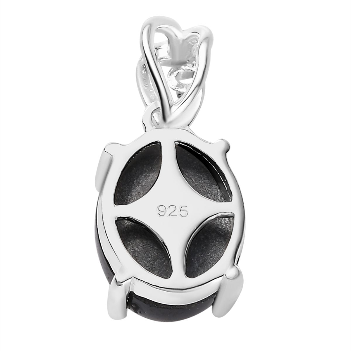 Schwarz Stern Diopsid Anhänger, 925 Silber, ca. 4.83 ct