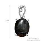 Schwarz Stern Diopsid Anhänger, 925 Silber, ca. 4.83 ct