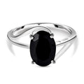 Schwarzer Spinell Ring 925 Silber (Größe 16.00) ca. 2.64 ct