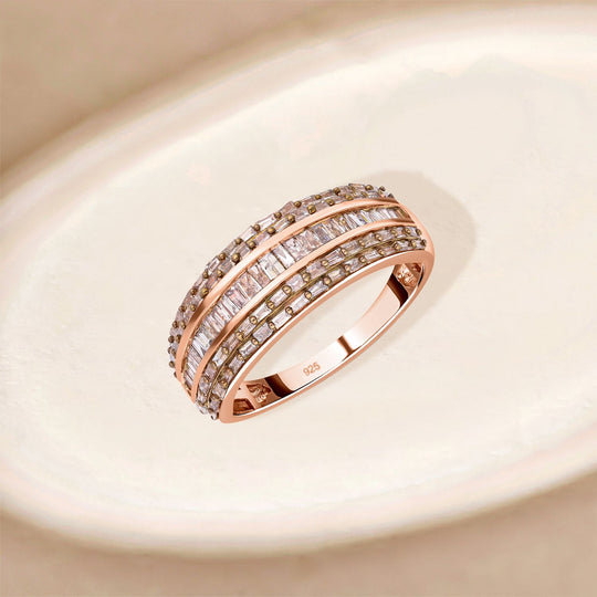 Natürlicher Champagner Diamant Ring 925 Silber Roségold Vermeil (Größe 18.00) ca. 1.00 ct