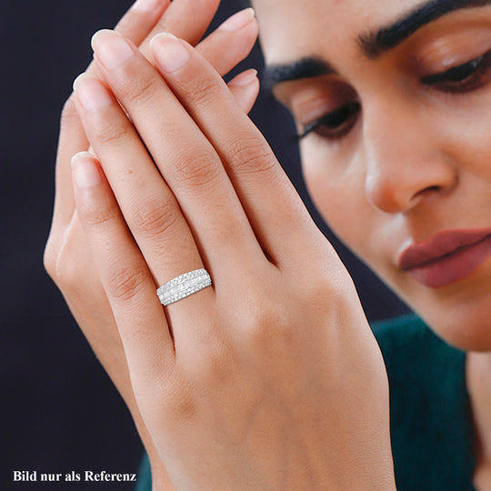 Weißer Diamant Ring, 925 Silber platiniert (Größe 21.00) ca. 1.00 ct