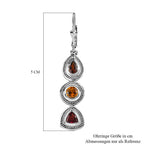 Natürlicher mehrfarbiger Turmalin Ohrringe, 925 Silber platiniert ca. 2.35 ct