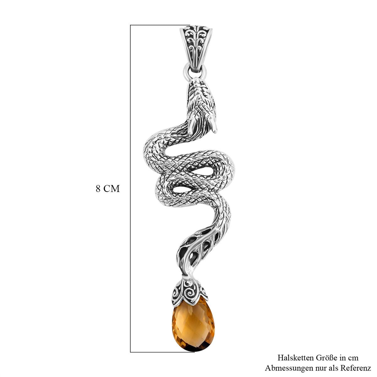Royal Bali - Citrin Anhänger, 925 Silber ca. 7.00 ct