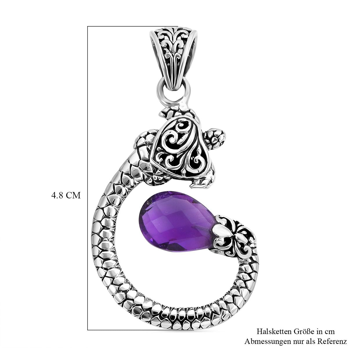 Royal Bali - Afrikanischer Amethyst Anhänger, 925 Silber ca. 7.00 ct
