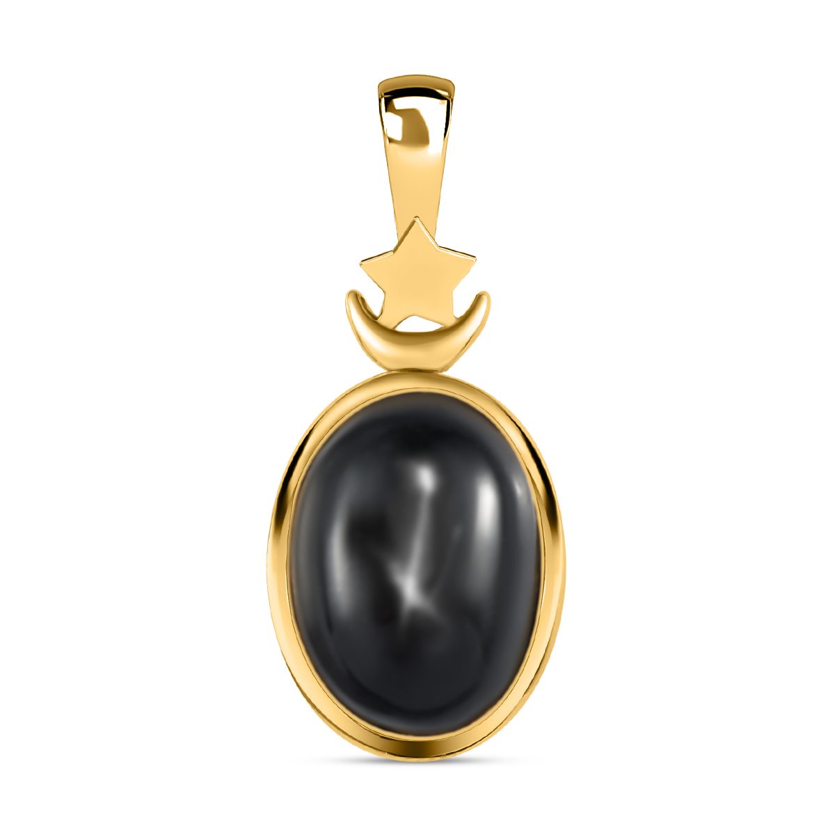 Schwarzer Stern Diopsid-Anhänger, 925 Silber vergoldet ca. 8.42 ct