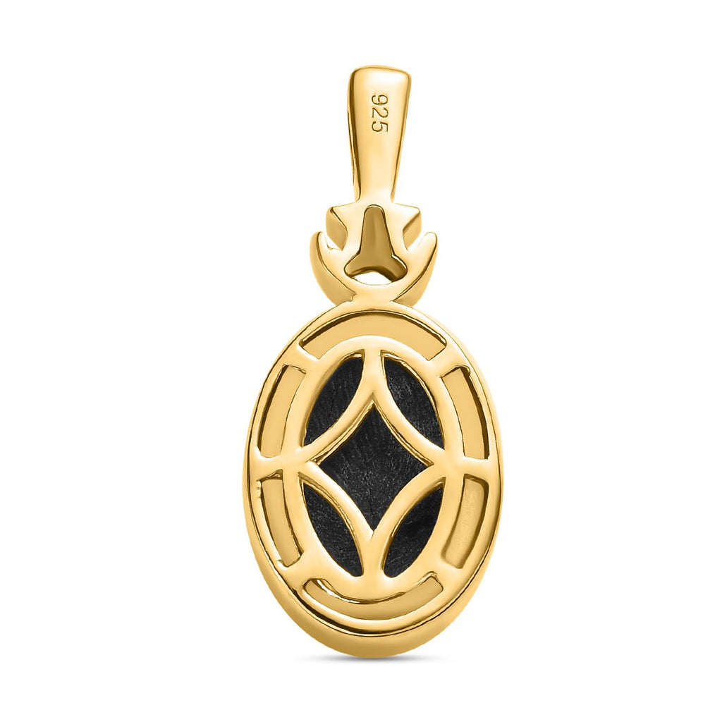 Schwarzer Stern Diopsid-Anhänger, 925 Silber vergoldet ca. 8.42 ct