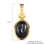 Schwarzer Stern Diopsid-Anhänger, 925 Silber vergoldet ca. 8.42 ct