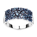 Blauer Diamant Ring 925 Silber platiniert (Größe 18.00) ca. 1.00 ct