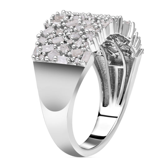 Weißer Diamant Ring 925 Silber platiniert (Größe 16.00) ca. 1.00 Confetti 1.00 ct