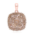 Natürlicher Champagner Diamant Anhänger 925 Silber Roségold Vermeil ca. 1.00 ct