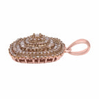 Natürlicher Champagner Diamant Anhänger 925 Silber Roségold Vermeil ca. 1.00 ct