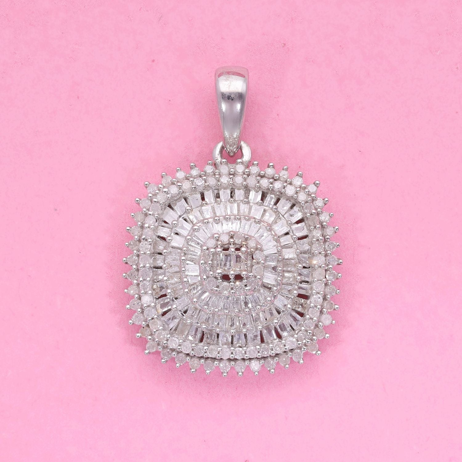 Weißer Diamant Anhänger, 925 Silber platiniert, ca. 1.00 ct
