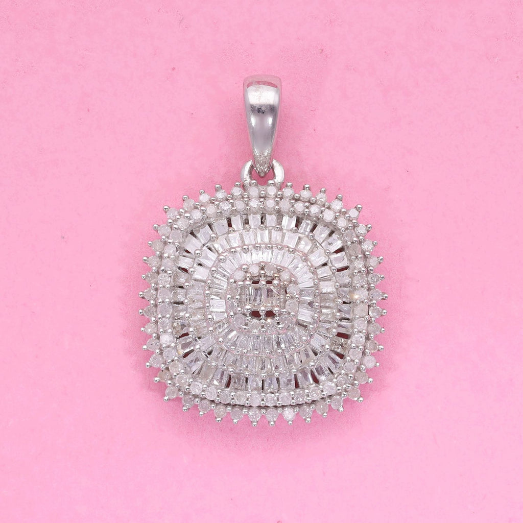 Weißer Diamant Anhänger, 925 Silber platiniert, ca. 1.00 ct