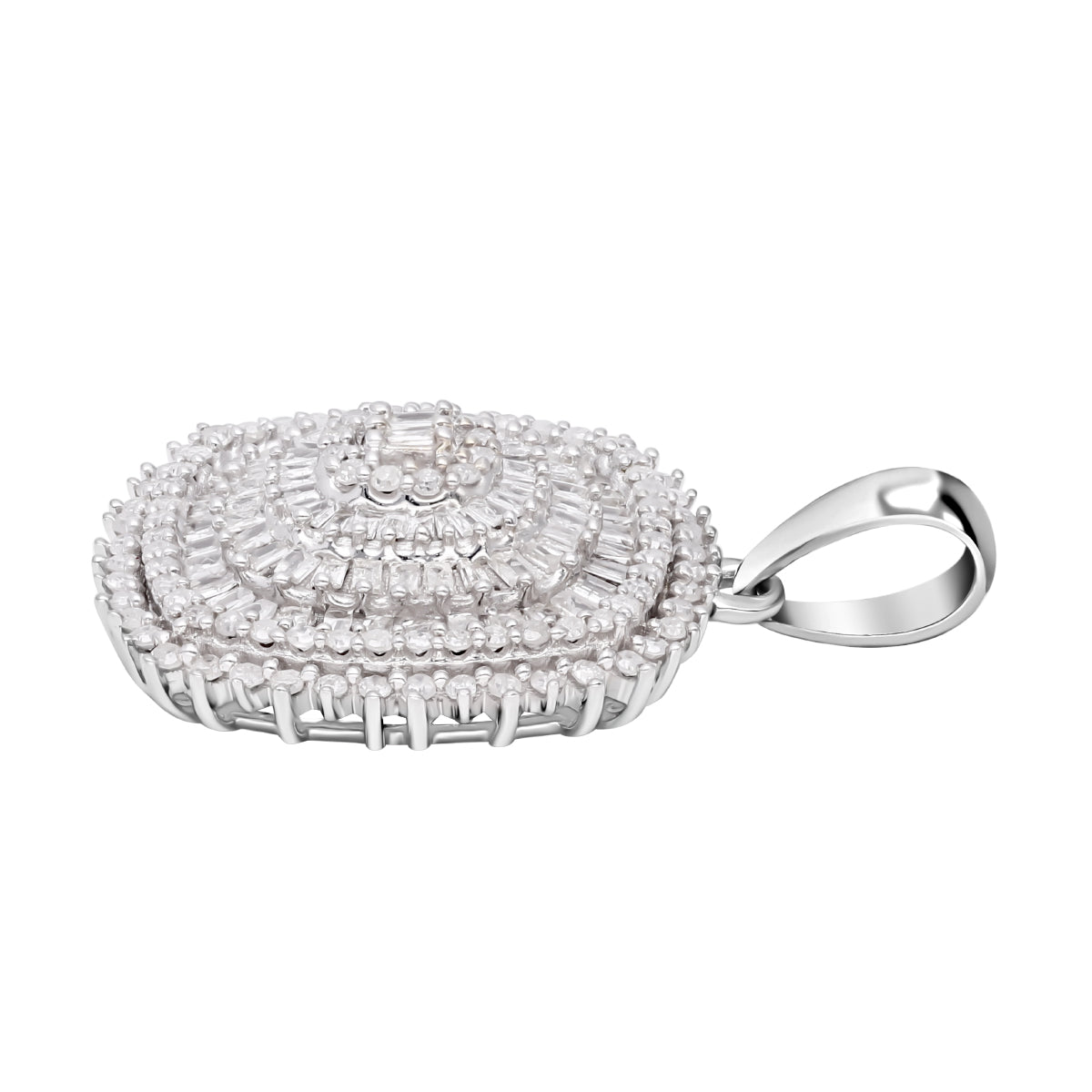Weißer Diamant Anhänger, 925 Silber platiniert, ca. 1.00 ct
