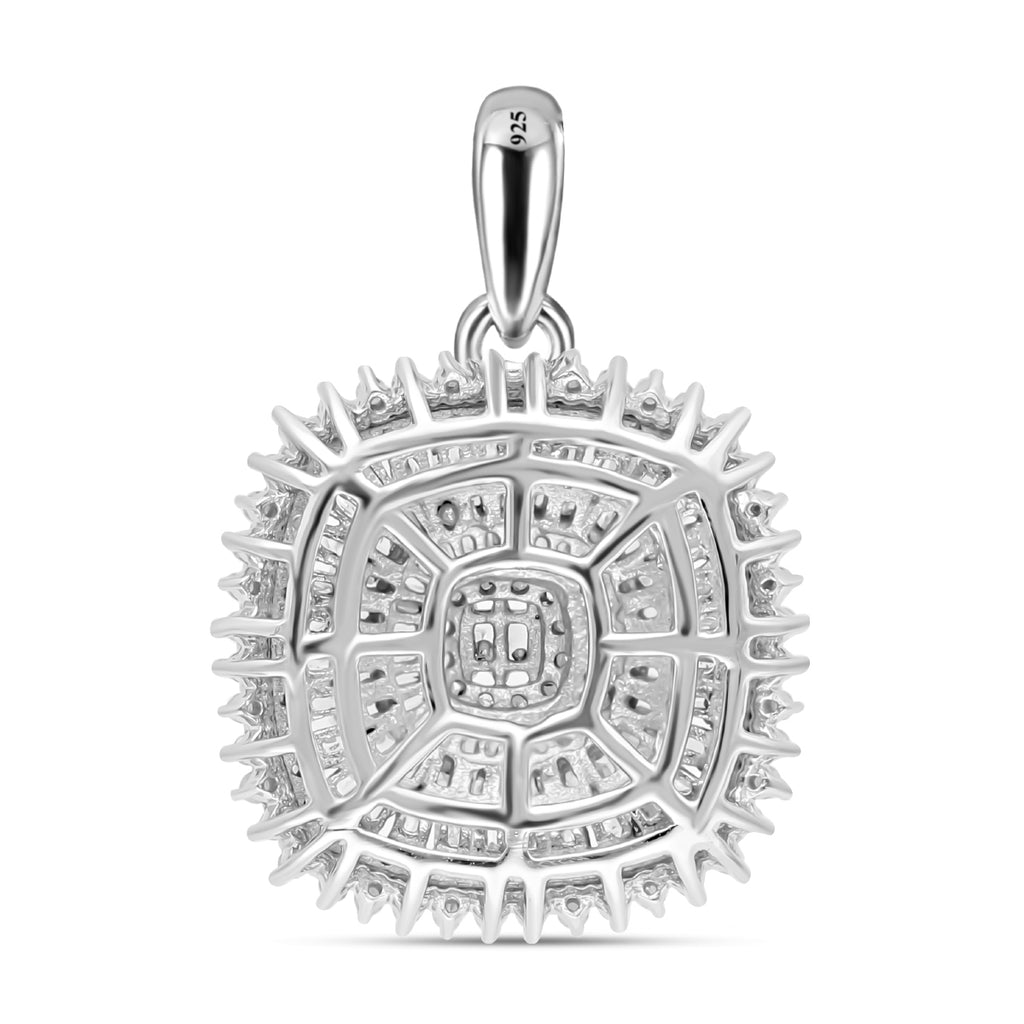 Weißer Diamant Anhänger, 925 Silber platiniert, ca. 1.00 ct