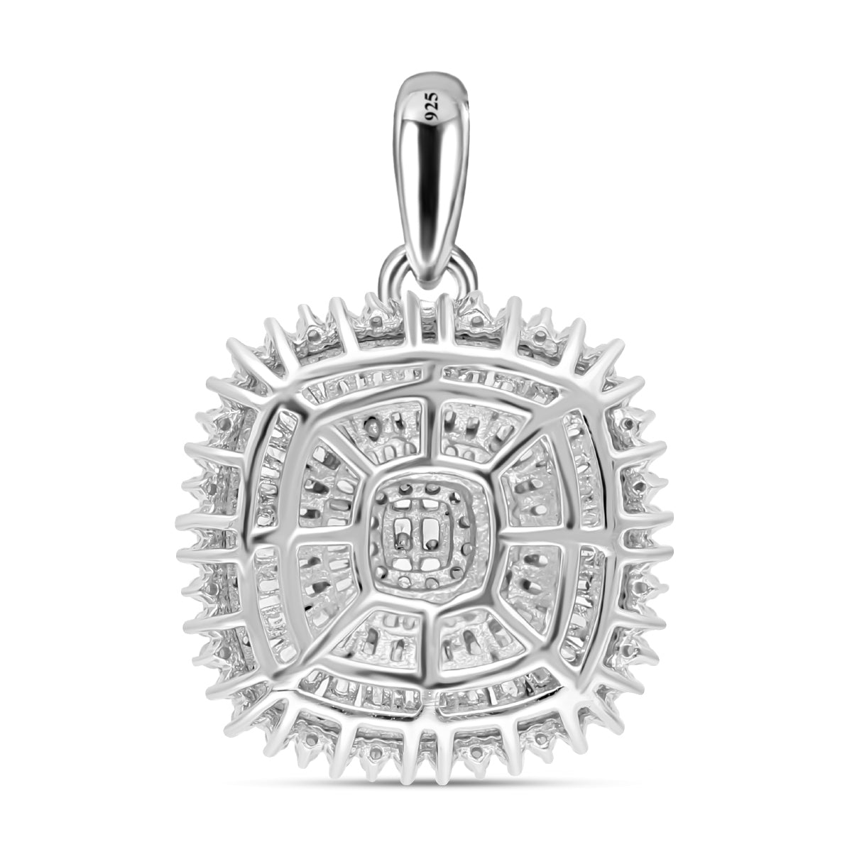 Weißer Diamant Anhänger, 925 Silber platiniert, ca. 1.00 ct
