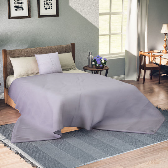 2-teiliges Bambus-Bettbezug-Set, 100% Bambus, Größe: Bettdecke: 135x200 cm, Kissen: 80x80 cm, weiß