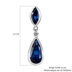 Blaue Quarz Ohrringe, 925 Silber platiniert, ca. 5.31 ct