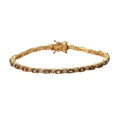 Natürliches Jenipapo Andalusit und weißes Zirkon Armband, ca. 19 cm, 925 Silber Gelbgold Vermeil ca. 6.02 ct