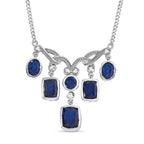 Ceylon farbenes Quarz Collier, ca. 45 cm, 925 Silber platiniert ca. 12.22 ct