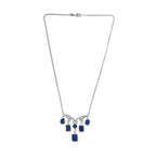 Ceylon farbenes Quarz Collier, ca. 45 cm, 925 Silber platiniert ca. 12.22 ct