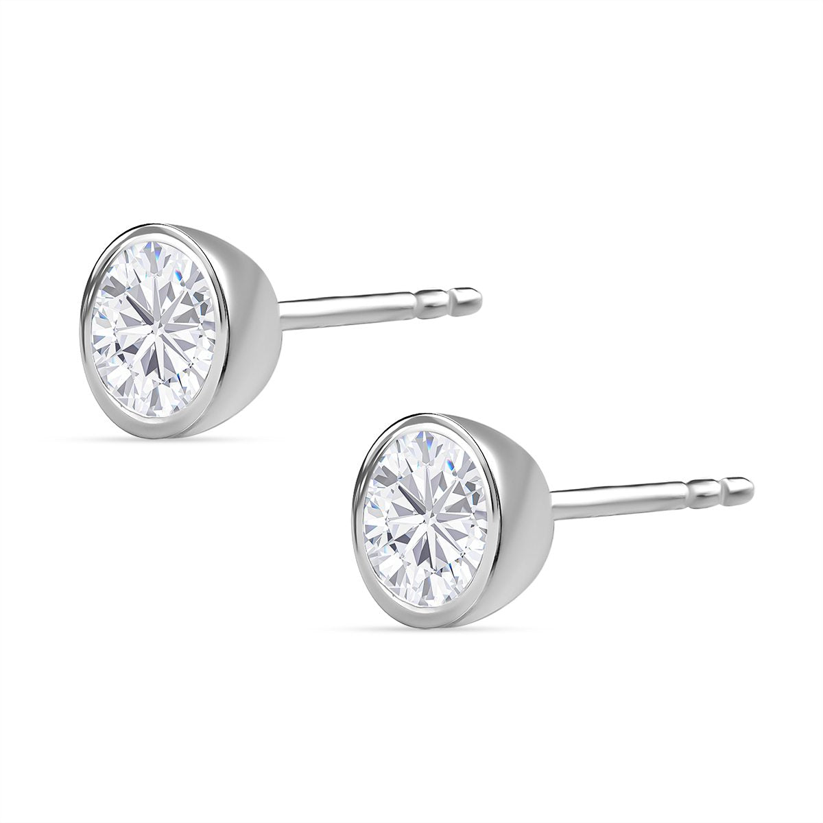 Moissanit Ohrringe 925 Silber platiniert ca. 1.68 ct