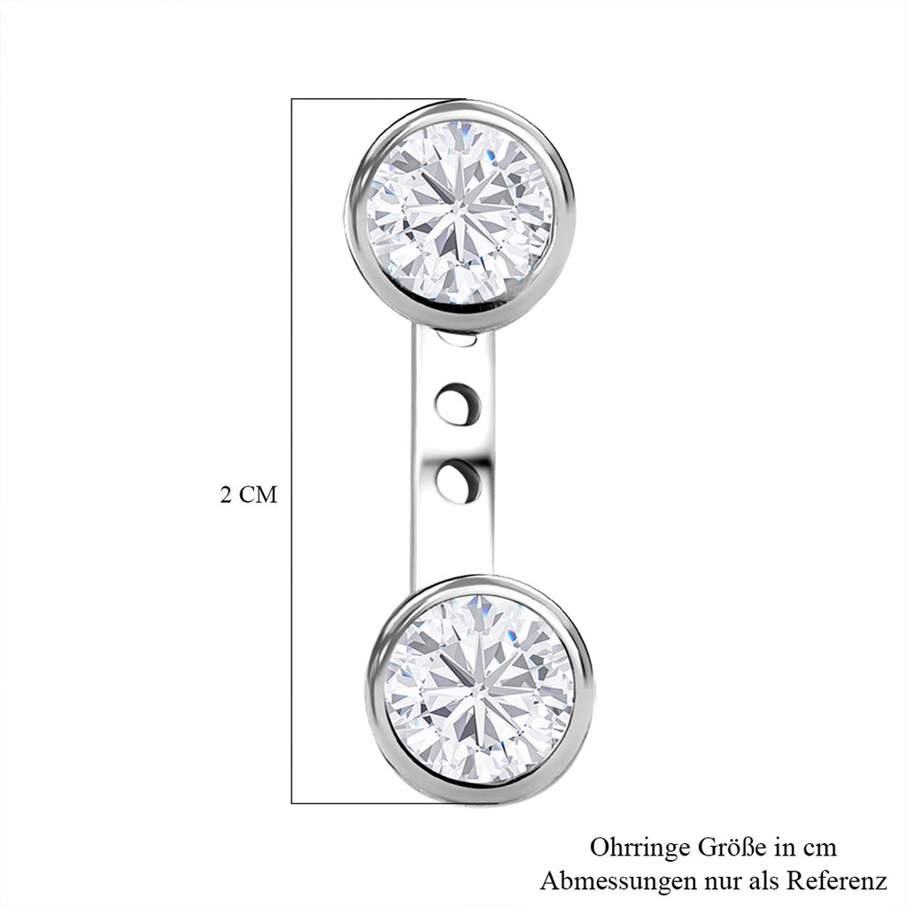 Moissanit Ohrringe 925 Silber platiniert ca. 1.68 ct