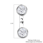Moissanit Ohrringe 925 Silber platiniert ca. 1.68 ct