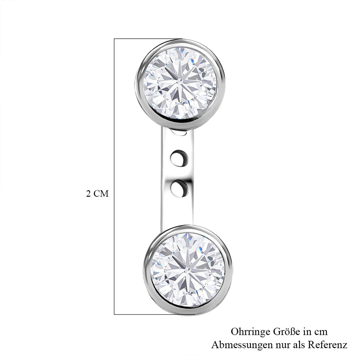 Moissanit Ohrringe 925 Silber platiniert ca. 1.68 ct