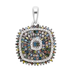 Mehrfarbiger Diamant Anhänger, 925 Silber platiniert, ca. 1.00 ct