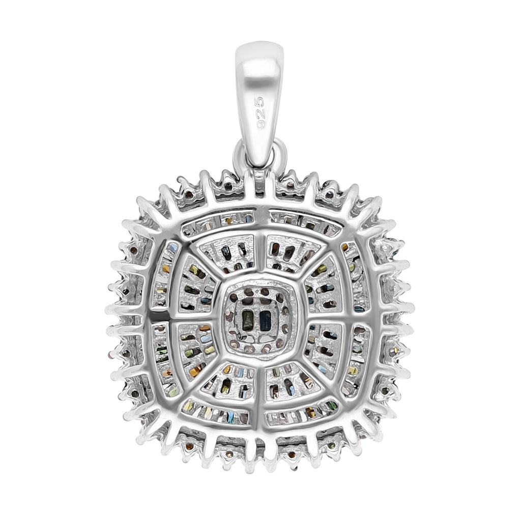 Mehrfarbiger Diamant Anhänger, 925 Silber platiniert, ca. 1.00 ct