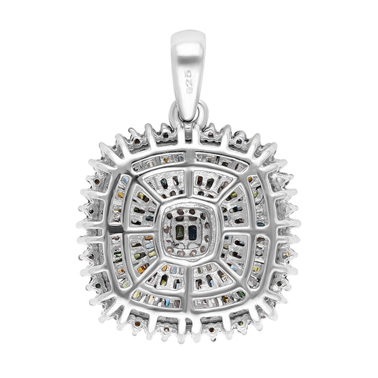 Mehrfarbiger Diamant Anhänger, 925 Silber platiniert, ca. 1.00 ct