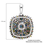 Mehrfarbiger Diamant Anhänger, 925 Silber platiniert, ca. 1.00 ct