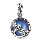 Royal Bali -  Blauer Mabeperl Anhänger 925 Silber