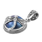Royal Bali -  Blauer Mabeperl Anhänger 925 Silber