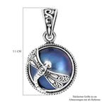 Royal Bali -  Blauer Mabeperl Anhänger 925 Silber