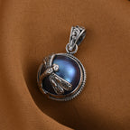 Royal Bali -  Blauer Mabeperl Anhänger 925 Silber