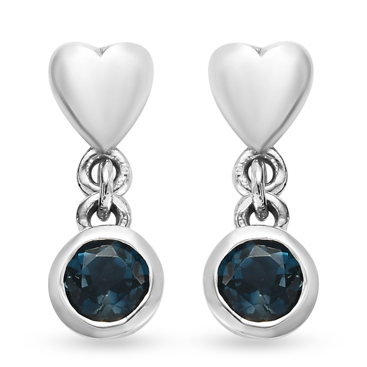 London Blau Topas Ohrringe 925 Silber platiniert ca. 0,85 ct