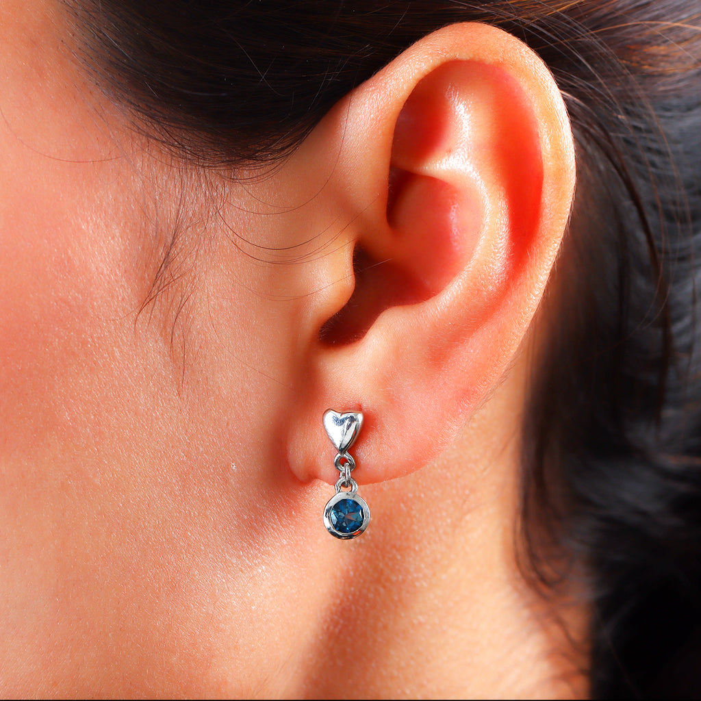 London Blau Topas Ohrringe 925 Silber platiniert ca. 0,85 ct